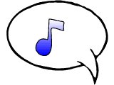 A speech bubble of music